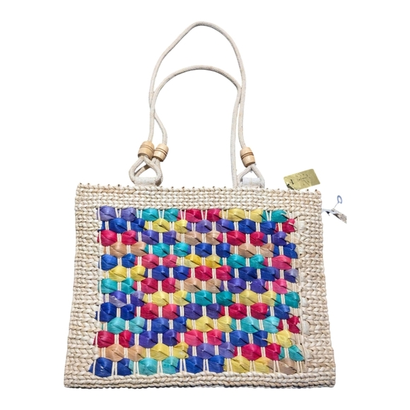 Colorful Woven Tote Bag - Picture 1 of 12